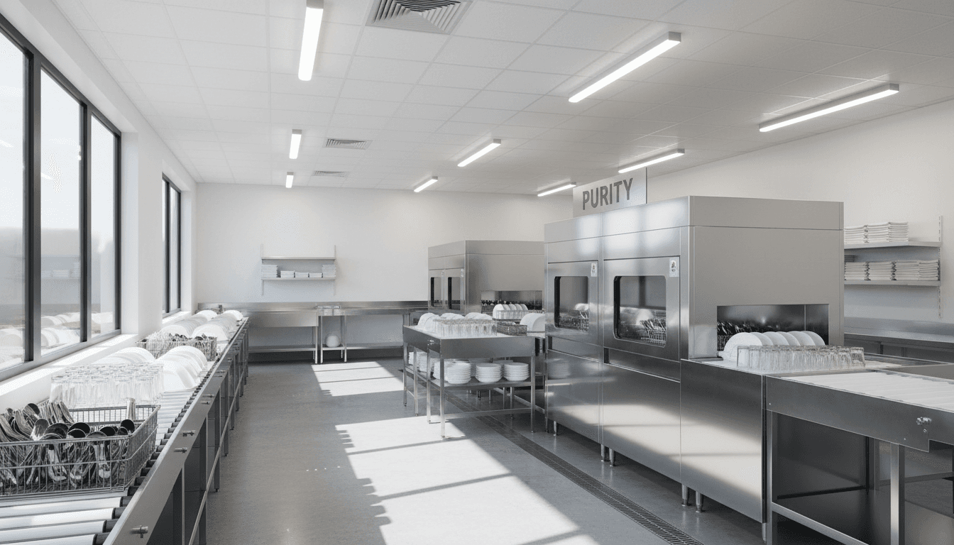 Clean commercial kitchen interior