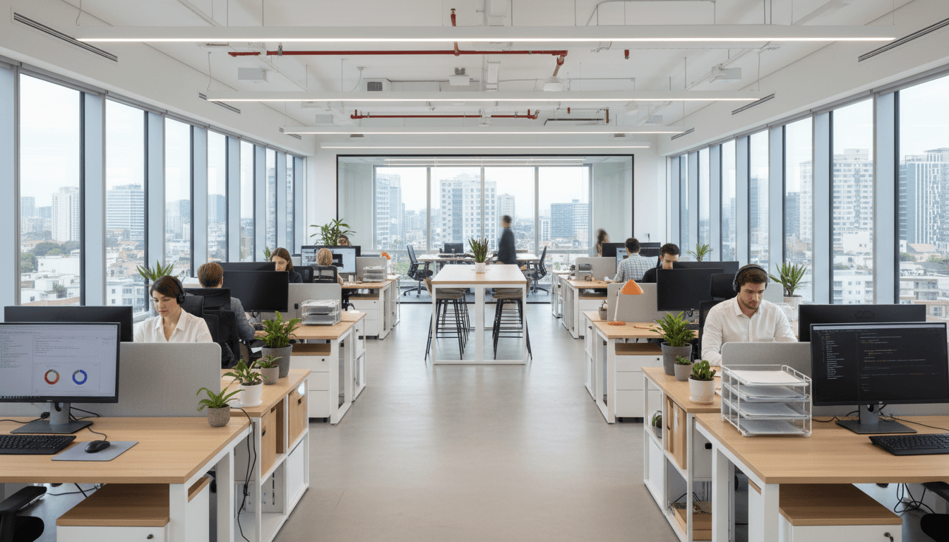 Clean professional office workspace ready for business