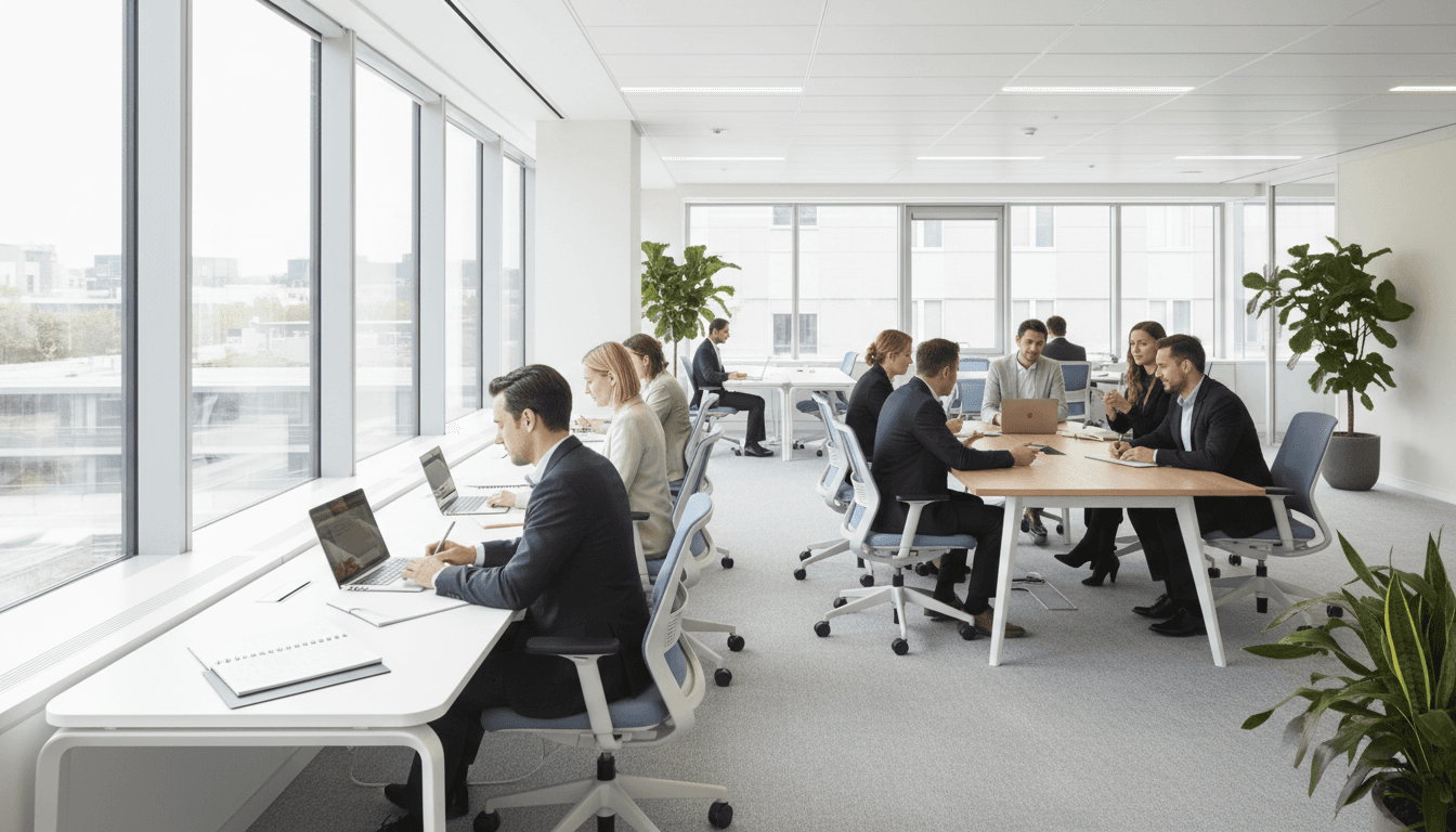 Commercial office cleaning services in professional workspace
